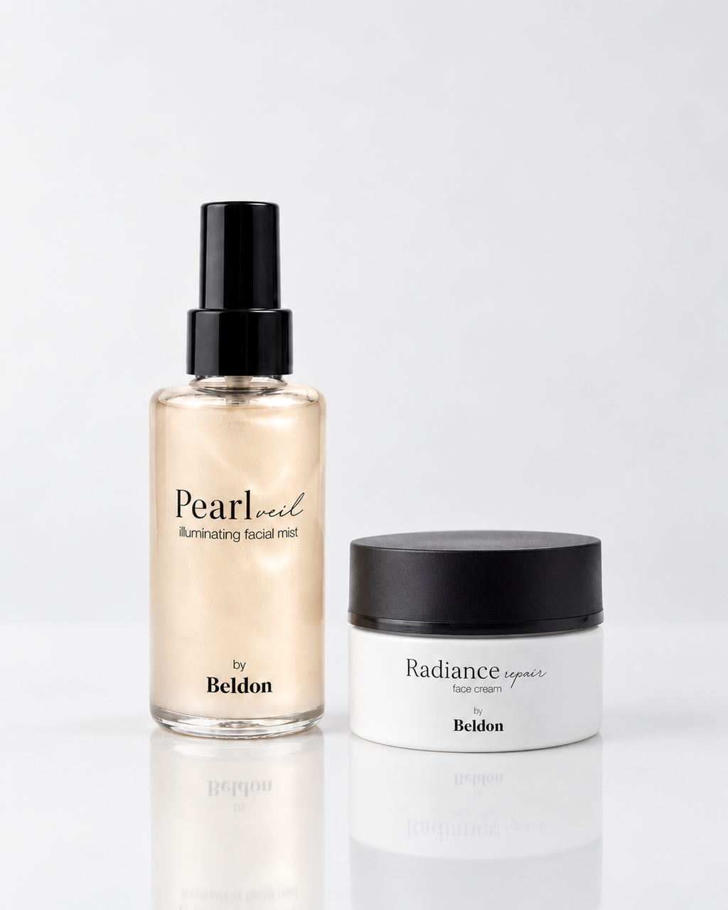 Brume pour le visage illuminatrice Pearl Veil + Crème visage réparatrice éclat