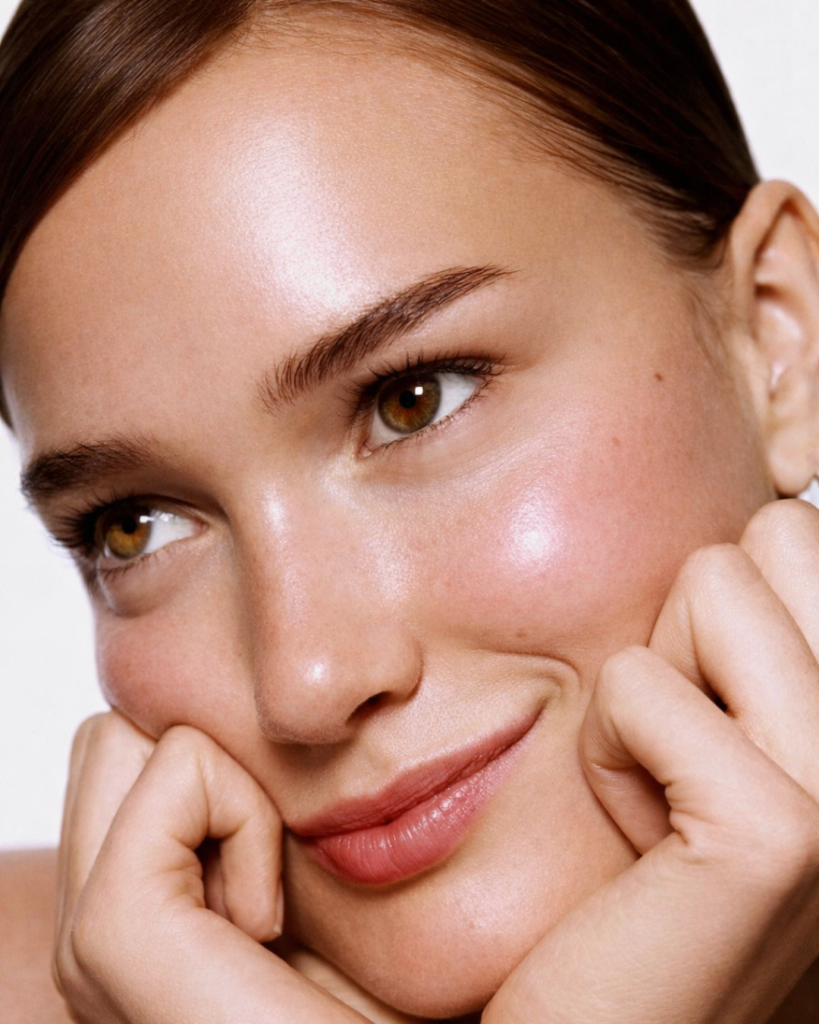 Primer plano de un rostro con piel firme y definida tras un tratamiento con bioestimuladores de colágeno.