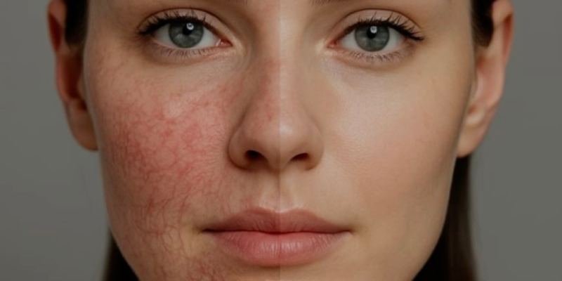 Primer plano de un rostro con piel rejuvenecida y saludable tras un tratamiento avanzado con secretoma.